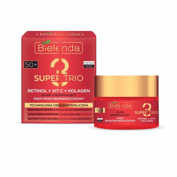 Bielenda SUPER 3 Trio Retinol + Vit C+ Kolagen 50+ 50 ml