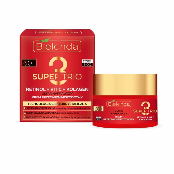 Bielenda SUPER 3 Trio Retinol + Vit C+ Kolagen 60+ 50 ml